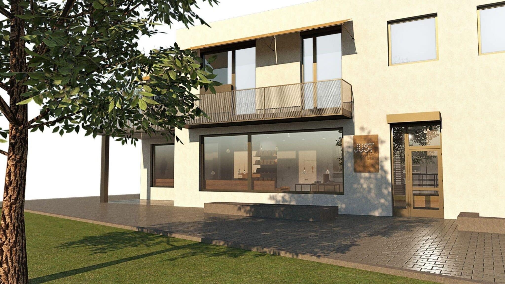 FESCH JUST Coffee Praha - Uhříněves vstup FESCHU_3D_Agrola-regály vitríny